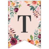 花嫁へベピ素朴ンク秋フローラブライダルシャワー バンティングフラッグ (第1の旗)