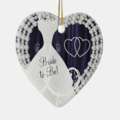 花嫁へホワイトダイヤモンドプラムパープル結婚ズ セラミックオーナメント (右)