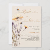 花嫁へワイルドフラワーイエローベージュブライダルシャワー 招待状 (正面)