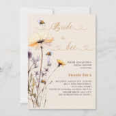 花嫁へワイルドフラワーイエローベージュブライダルシャワー 招待状 (正面)
