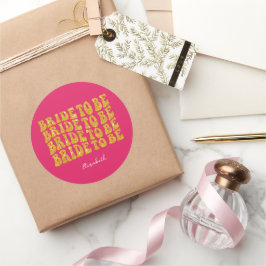 花嫁へ金ゴールドグリッター文字名,ピンク ラウンドシール