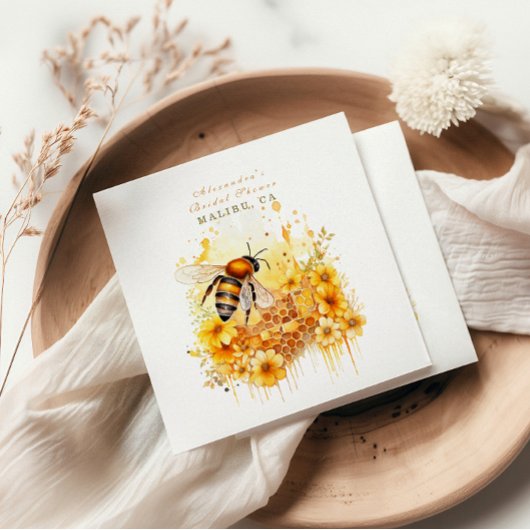 花嫁へ黄金の蜂蜜開花 スタンダードカクテルナプキン