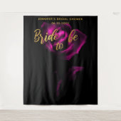 花嫁べムーディパープルバラブラックブライダル背景 タペストリー (正面)