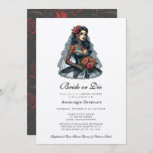 花嫁またはダイエレガントゴシックブライダルシャワー招待 招待状 (正面/裏面)