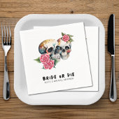 花嫁またはダイスカル&バラブライダルシャワー スタンダードカクテルナプキン