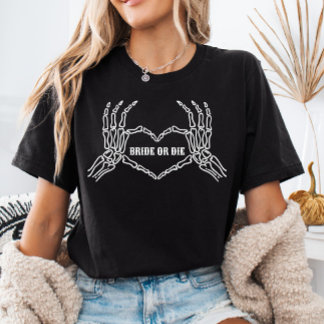 花嫁またはダイスケルトンハートハンズブライドシャツ Tシャツ