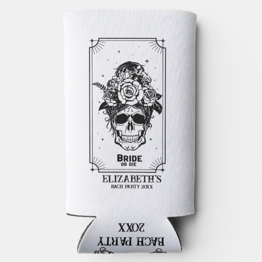 花嫁またはダイバチェロレッテカスタマイズブライダル スリム缶クーラー (裏面)