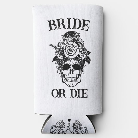 花嫁またはダイバチェロレッテカスタマイズブライダル スリム缶クーラー (正面)