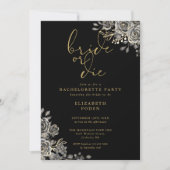 花嫁またはダイブラック金ゴールドゴシックバチェロレッテ 招待状 (正面)