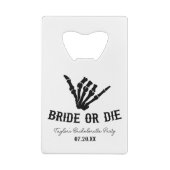 花嫁またはダイロックスタースケルトンバチェロレッテ クレジットカード栓抜き (裏面)