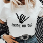 花嫁またはダイロックスタースケルトンバチェロレッテ Tシャツ<br><div class="desc">花嫁またはダイロックスターゴシック不気味スケルトンバチェロレッテTシャツ！</div>