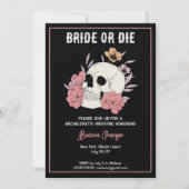 花嫁またはダイ黒スカルバチェロレッテ週末 招待状 (正面)