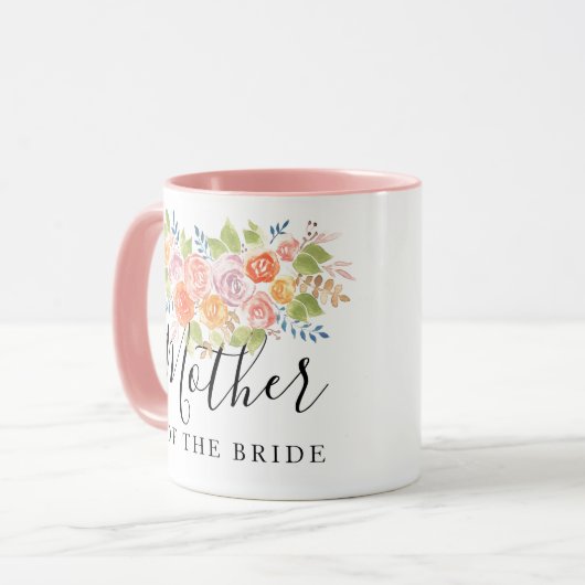 花嫁または新郎のばら色の花束の母 マグカップ (正面左)