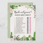 花嫁または新郎Heまたは彼女フィエスタブライダルシャワーゲーム 招待状 (正面/裏面)