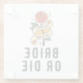 花嫁または死ぬまで私たちパートブライダルシャワー ガラスコースター (裏面)