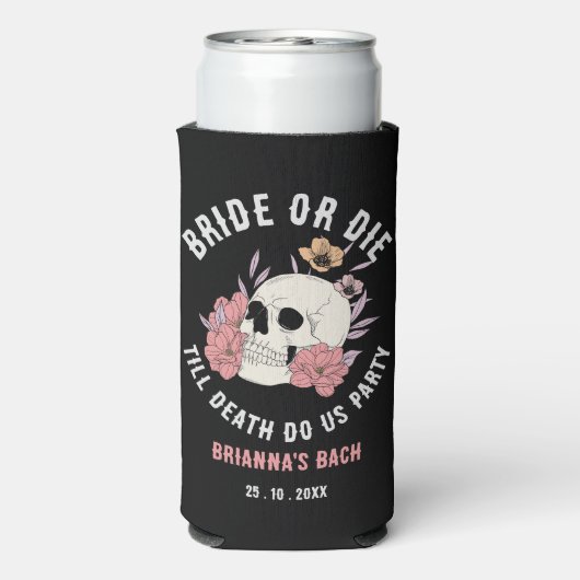 花嫁または死ぬ黒いスカルバチェロレッテの好意 スリム缶クーラー (Seltzer裏面)