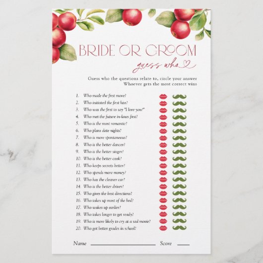 花嫁または花婿が誰のアップルブライダルシャワー (正面)