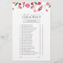 花嫁または花婿が誰ピンクのブライダルシャワーゲーム