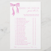 花嫁または花婿が誰ピンクの弓シャワーゲームを推測 (正面)