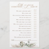 花嫁または花婿のゲームカードの推測 (正面)