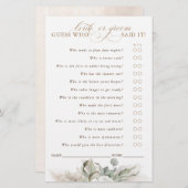 花嫁または花婿のゲームカードの推測 (正面/裏面)