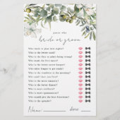 花嫁または花婿のシャワーゲームを推測 (正面)