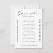 花嫁または花婿のバチェロレッテゲーム カード (正面)