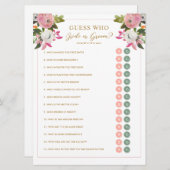 花嫁または花婿のブライダルシャワーゲーム 招待状 (正面/裏面)