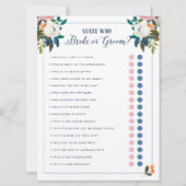 花嫁または花婿のブライダルシャワーゲーム 招待状 (正面)