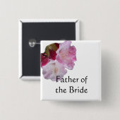 花嫁または花婿のボタンの結婚父親 缶バッジ (正面&裏面)