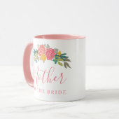 花嫁または花婿の母ピンクのローズブーケ マグカップ (正面左)