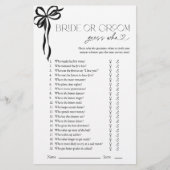 花嫁または花婿は誰が黒い弓シャワーゲームを推測 (正面)