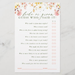 花嫁または花婿を推測 – ワイルドフラワーゲームカード