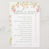 花嫁または花婿を推測 – ワイルドフラワーゲームカード (正面/裏面)