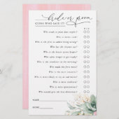 花嫁または花婿を推測 – 多肉料理ゲームカード (正面/裏面)