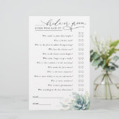 花嫁または花婿を推測 – 多肉料理ゲームカード (スタンド正面)