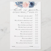 花嫁または花婿を推測 – Dusty Blueゲームカード (正面)