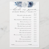 花嫁または花婿を推測 – Dusty Blueゲームカード (正面)