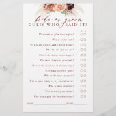 花嫁または花婿を推測 – Pampas Grassゲームカード (正面)