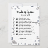 花嫁または花婿当てクイズ ブライダルシャワーゲーム 招待状 (正面)