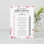 花嫁または花婿 ウェディングシャワーゲームを推測する 招待状 (スタンド正面)