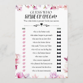 花嫁または花婿 ウェディングシャワーゲームを推測する 招待状