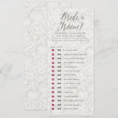 花嫁または花婿 - 結婚前パーティーゲームカード (正面/裏面)