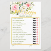 花嫁または花婿 – 誰を推測 – ピンクのフローラと金ゴールド (正面)