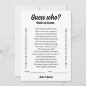 花嫁や花婿の試合を結婚推測する カード (正面)