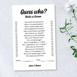 花嫁や花婿結婚の推理ゲーム チラシ