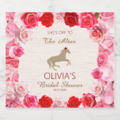 花嫁をアルターへ 紅いバラのブライダルシャワー スパークリングワインラベル (シングルラベル)