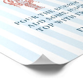 花嫁をキャッチ！ロブスター ストライプ ミモザ バー ポスター (角)