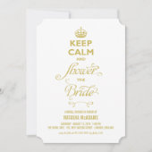 花嫁をシャワーしよう！面白いブライズシャワーのデザイン 招待状 (正面)