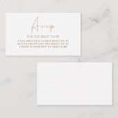 花嫁を囲むミニマルレシピ エンクロージャーカード (正面/裏面)
